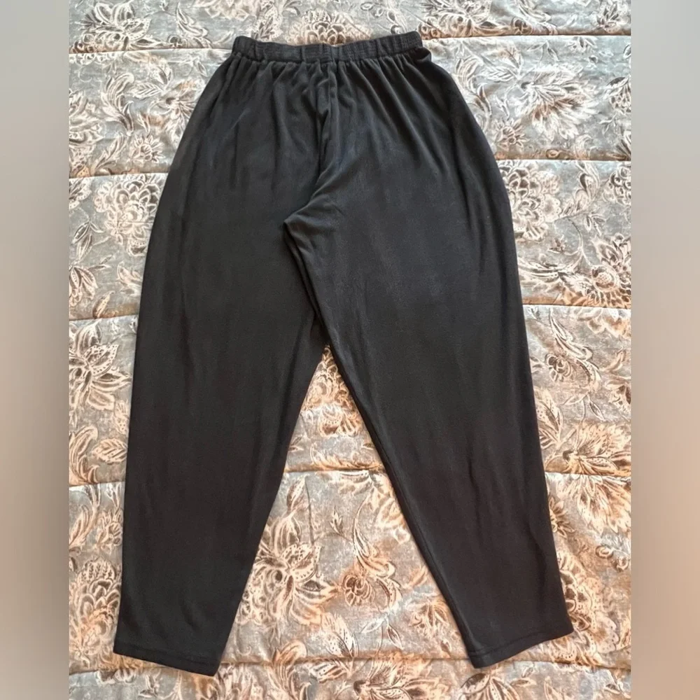 Vtg California Crazee Wear Men's Cotton Blend Pants Size M Black Baggy Parachute